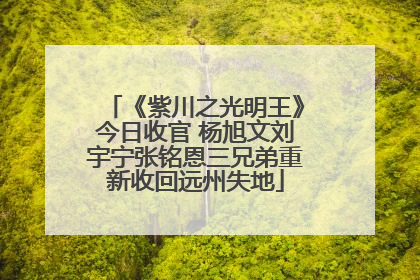 《紫川之光明王》今日收官 杨旭文刘宇宁张铭恩三兄弟重新收回远州失地