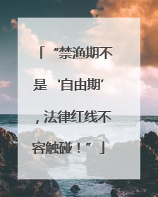 “禁渔期不是‘自由期’，法律红线不容触碰！”