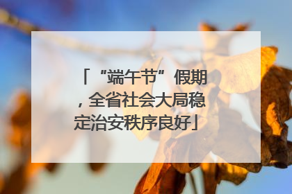 “端午节”假期，全省社会大局稳定治安秩序良好