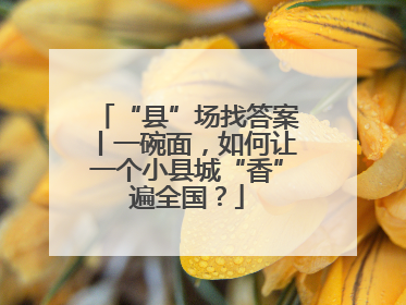“县”场找答案丨一碗面，如何让一个小县城“香”遍全国？