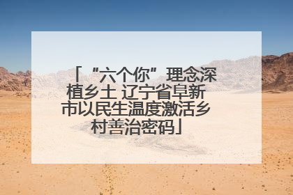“六个你”理念深植乡土 辽宁省阜新市以民生温度激活乡村善治密码