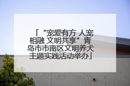 “宠爱有方 人宠相融 文明共享”青岛市市南区文明养犬主题实践活动举办