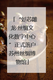 “彣芯雕龙·丝绸文化数字中心”正式落户苏州丝绸博物馆
