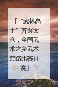 “武林高手”齐聚太仓，全国武术之乡武术套路比赛开赛