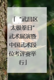 “武昌区太极拳日”武术展演暨中国武术段位考评赛举行