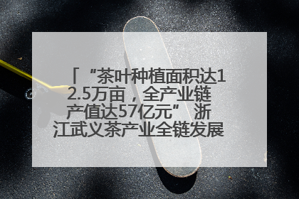 “茶叶种植面积达12.5万亩，全产业链产值达57亿元” 浙江武义茶产业全链发展“加速度”