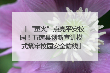 “萤火”点亮平安校园！五莲县创新宣讲模式筑牢校园安全防线