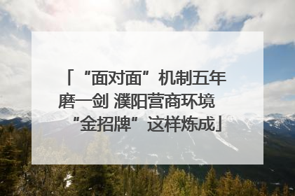 “面对面”机制五年磨一剑 濮阳营商环境“金招牌”这样炼成