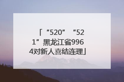 “520”“521”黑龙江省9964对新人喜结连理