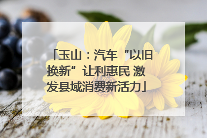 玉山：汽车“以旧换新”让利惠民 激发县域消费新活力
