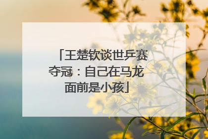 王楚钦谈世乒赛夺冠：自己在马龙面前是小孩