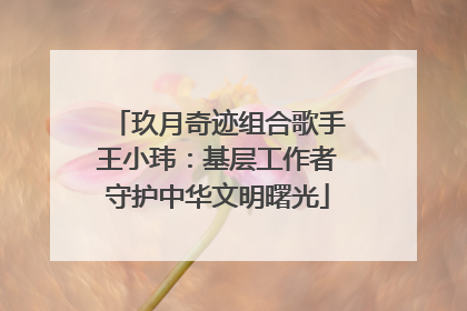 玖月奇迹组合歌手王小玮：基层工作者守护中华文明曙光