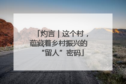 灼言｜这个村，蕴藏着乡村振兴的“留人”密码