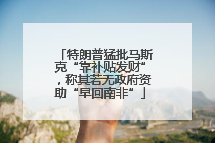 特朗普猛批马斯克“靠补贴发财”，称其若无政府资助“早回南非”