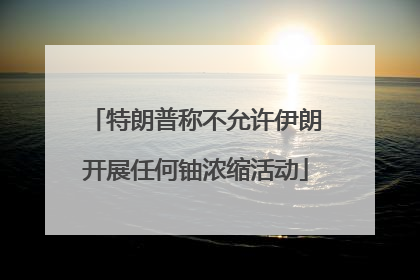 特朗普称不允许伊朗开展任何铀浓缩活动