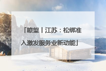 瞭望丨江苏：松绑准入激发服务业新动能