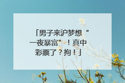 男子来沪梦想“一夜暴富”！真中彩票了？拘！