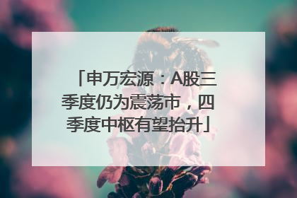 申万宏源：A股三季度仍为震荡市，四季度中枢有望抬升