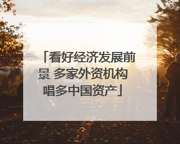 看好经济发展前景 多家外资机构唱多中国资产