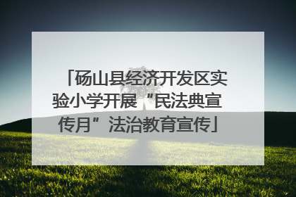 砀山县经济开发区实验小学开展“民法典宣传月”法治教育宣传
