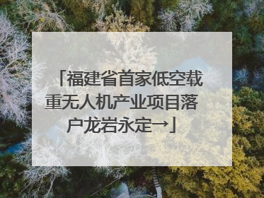 福建省首家低空载重无人机产业项目落户龙岩永定→