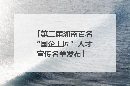 第二届湖南百名“国企工匠”人才宣传名单发布