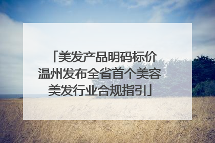 美发产品明码标价 温州发布全省首个美容美发行业合规指引