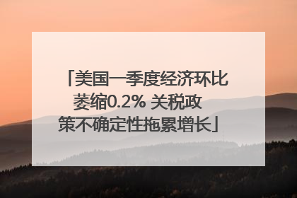 美国一季度经济环比萎缩0.2% 关税政策不确定性拖累增长