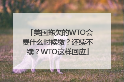 美国拖欠的WTO会费什么时候缴？还续不续？WTO这样回应