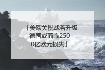 美欧关税战若升级 德国或面临2500亿欧元损失
