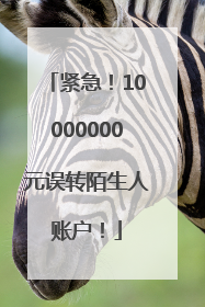 紧急！10000000元误转陌生人账户！