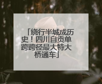 绕行半城成历史！四川自贡单跨跨径最大特大桥通车
