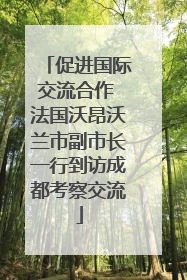 促进国际交流合作 法国沃昂沃兰市副市长一行到访成都考察交流