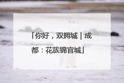 你好，双拥城｜成都：花簇锦官城