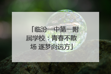临汾一中第一附属学校：青春不散场 逐梦向远方