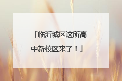 临沂城区这所高中新校区来了！
