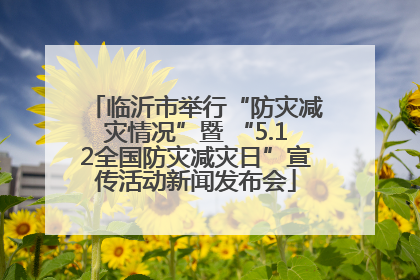临沂市举行“防灾减灾情况”暨 “5.12全国防灾减灾日”宣传活动新闻发布会