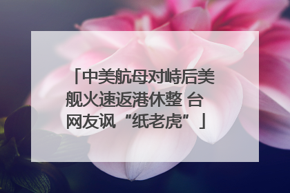 中美航母对峙后美舰火速返港休整 台网友讽“纸老虎”