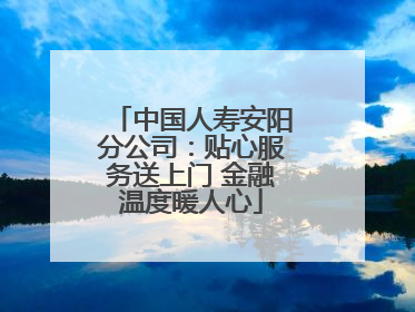 中国人寿安阳分公司：贴心服务送上门 金融温度暖人心
