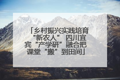 乡村振兴实践培育“新农人” 四川宜宾“产学研”融合把课堂“搬”到田间