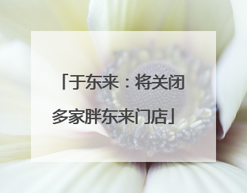 于东来：将关闭多家胖东来门店