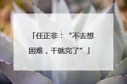 任正非：“不去想困难，干就完了”