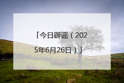 今日辟谣（2025年6月26日）