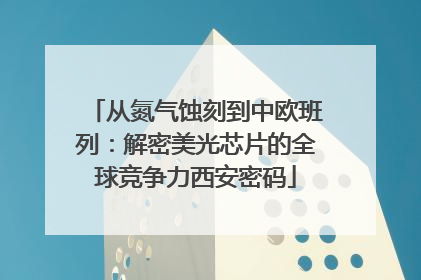 从氮气蚀刻到中欧班列：解密美光芯片的全球竞争力西安密码