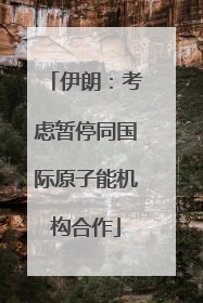 伊朗：考虑暂停同国际原子能机构合作