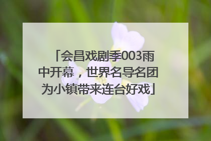 会昌戏剧季003雨中开幕，世界名导名团为小镇带来连台好戏