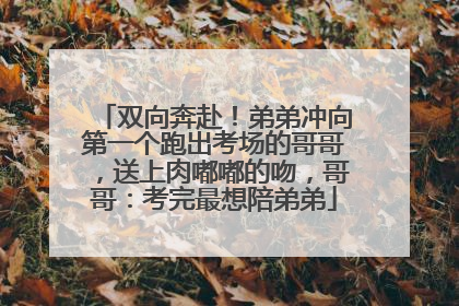 双向奔赴！弟弟冲向第一个跑出考场的哥哥，送上肉嘟嘟的吻，哥哥：考完最想陪弟弟