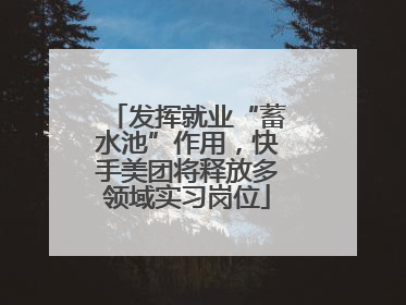 发挥就业“蓄水池”作用，快手美团将释放多领域实习岗位