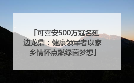可喜安500万冠名延边龙鼎：健康领军者以家乡情怀点燃绿茵梦想