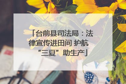 台前县司法局：法律宣传进田间 护航“三夏”助生产